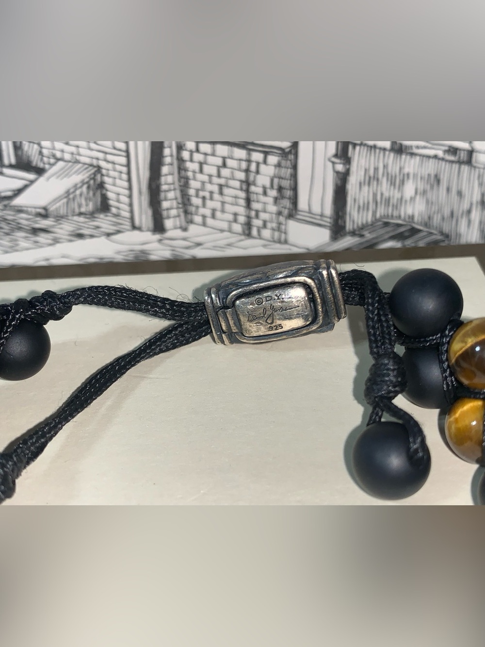 David Yurman Spiritual Beads Two-Row Woven Bracelet w/ Black Onyx & Tiger's Eye - Picture 11 of 16
